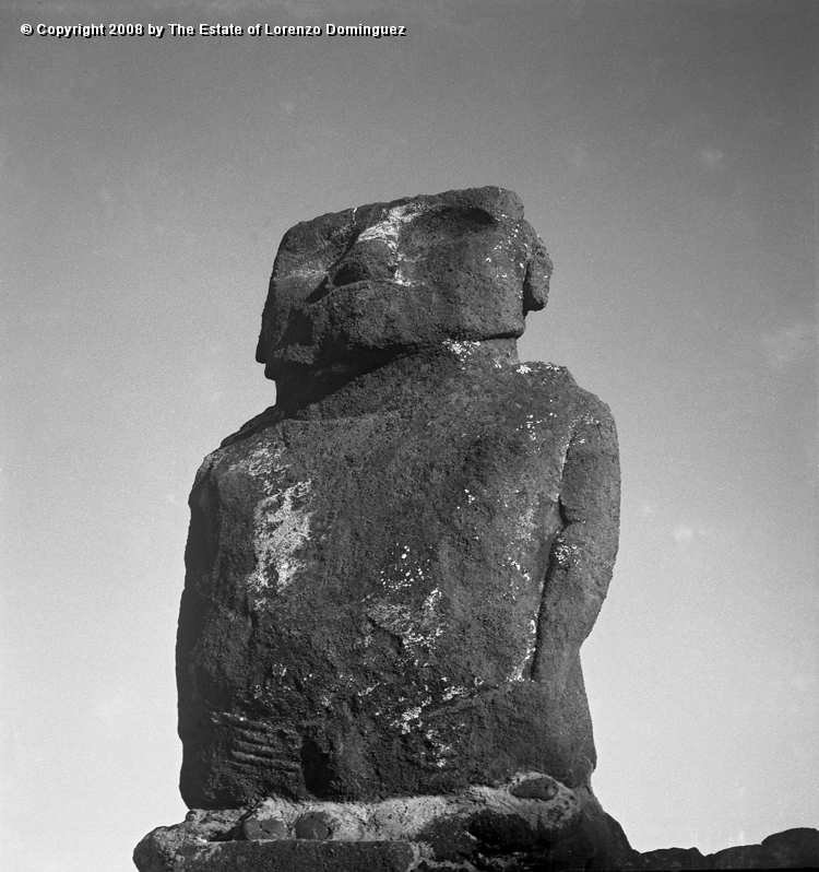 ANA_Moai_01.jpg - Easter Island. 1960. Anakena. Moai raised by Heyerdahl's Kontiki expedition.